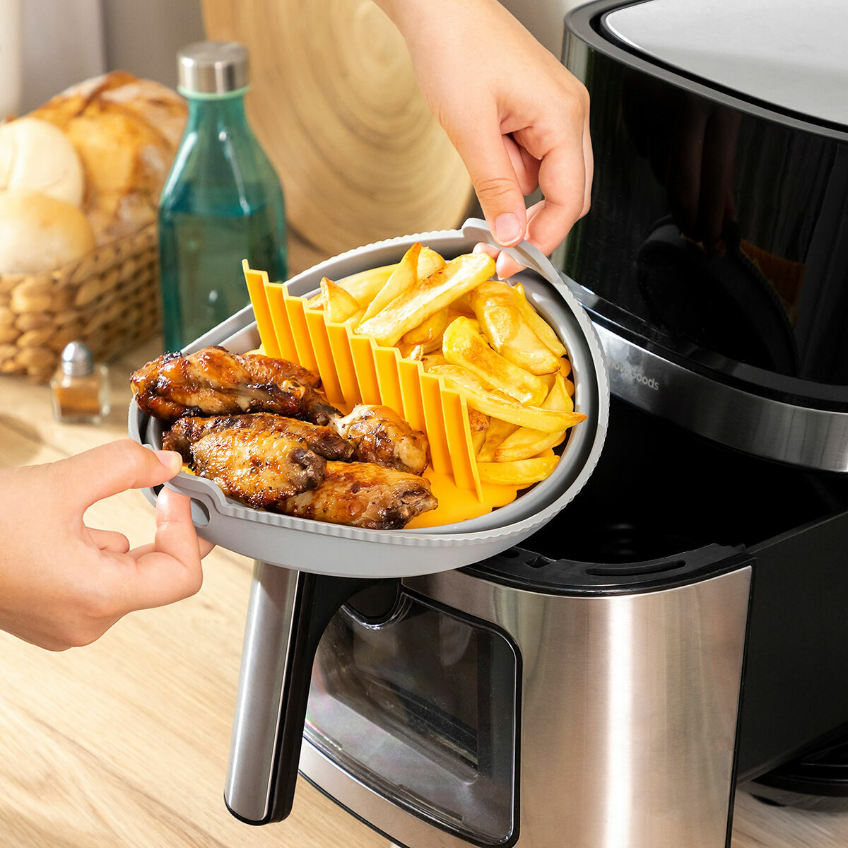 Fällbar silikonkorg för fritös Fliynner InnovaGoods - 12