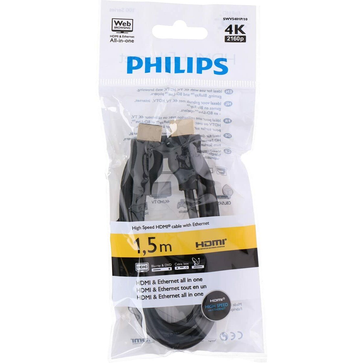 Kabel HDMI Philips SWV5401P/10 1,5 m Svart - 2