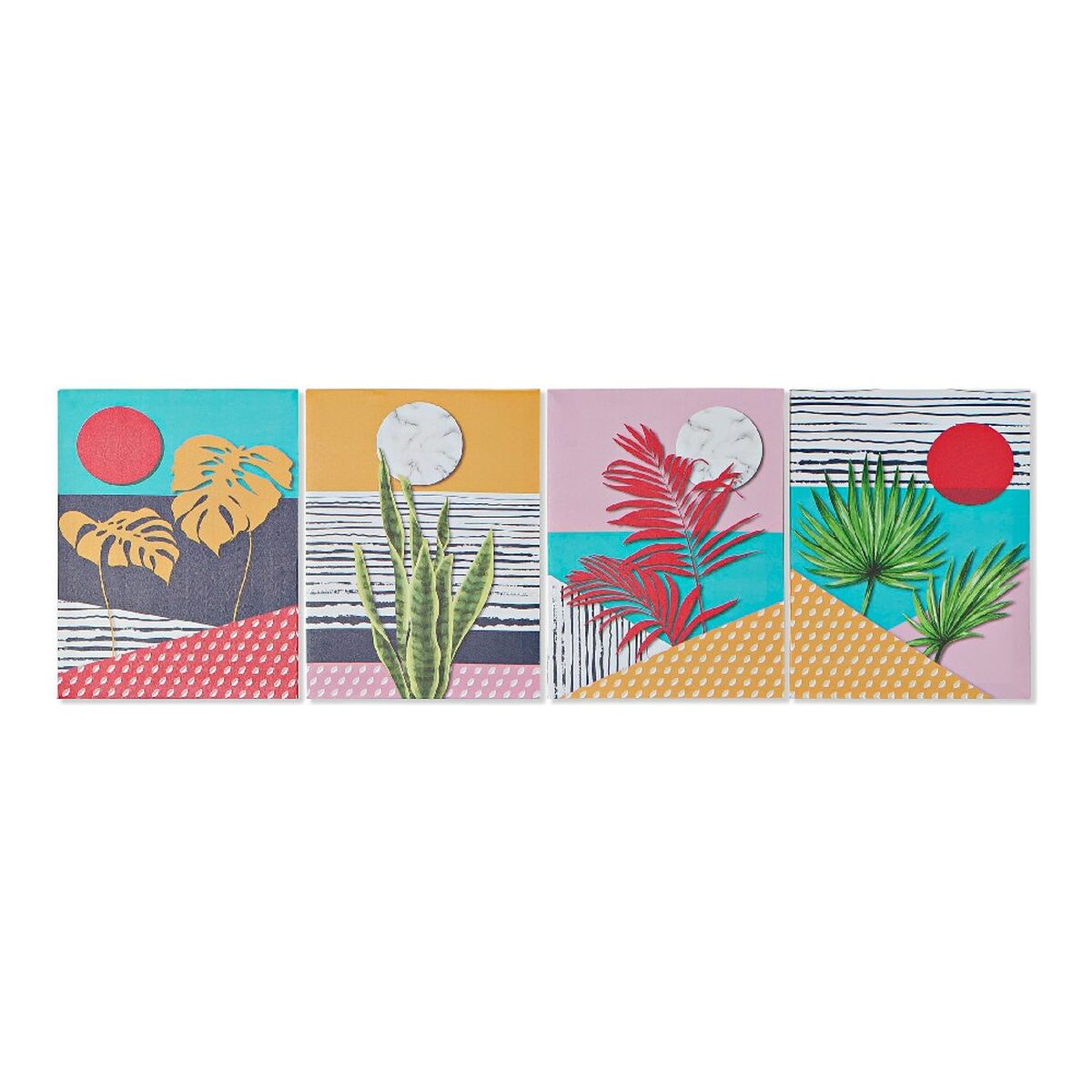 Kanvas DKD Home Decor Tropical Kanvas Trä MDF 30 x 1,8 x 40 cm