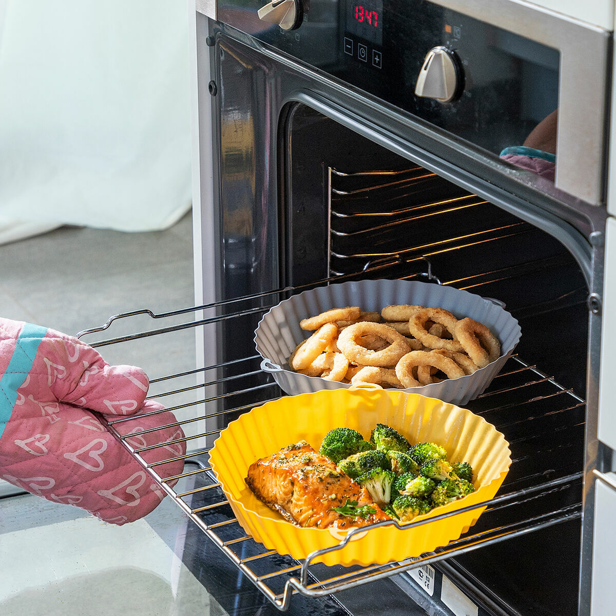 Silikonkorgar med borste för Air-fryer Mollicon InnovaGoods 2 antal - 9