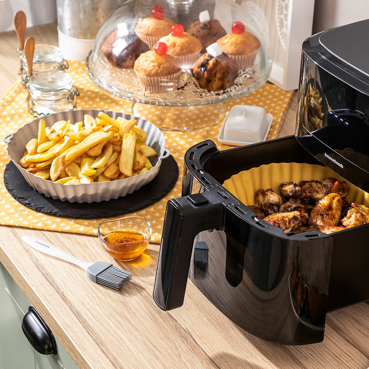 Silikonkorgar med borste för Air-fryer Mollicon InnovaGoods 2 antal - 22