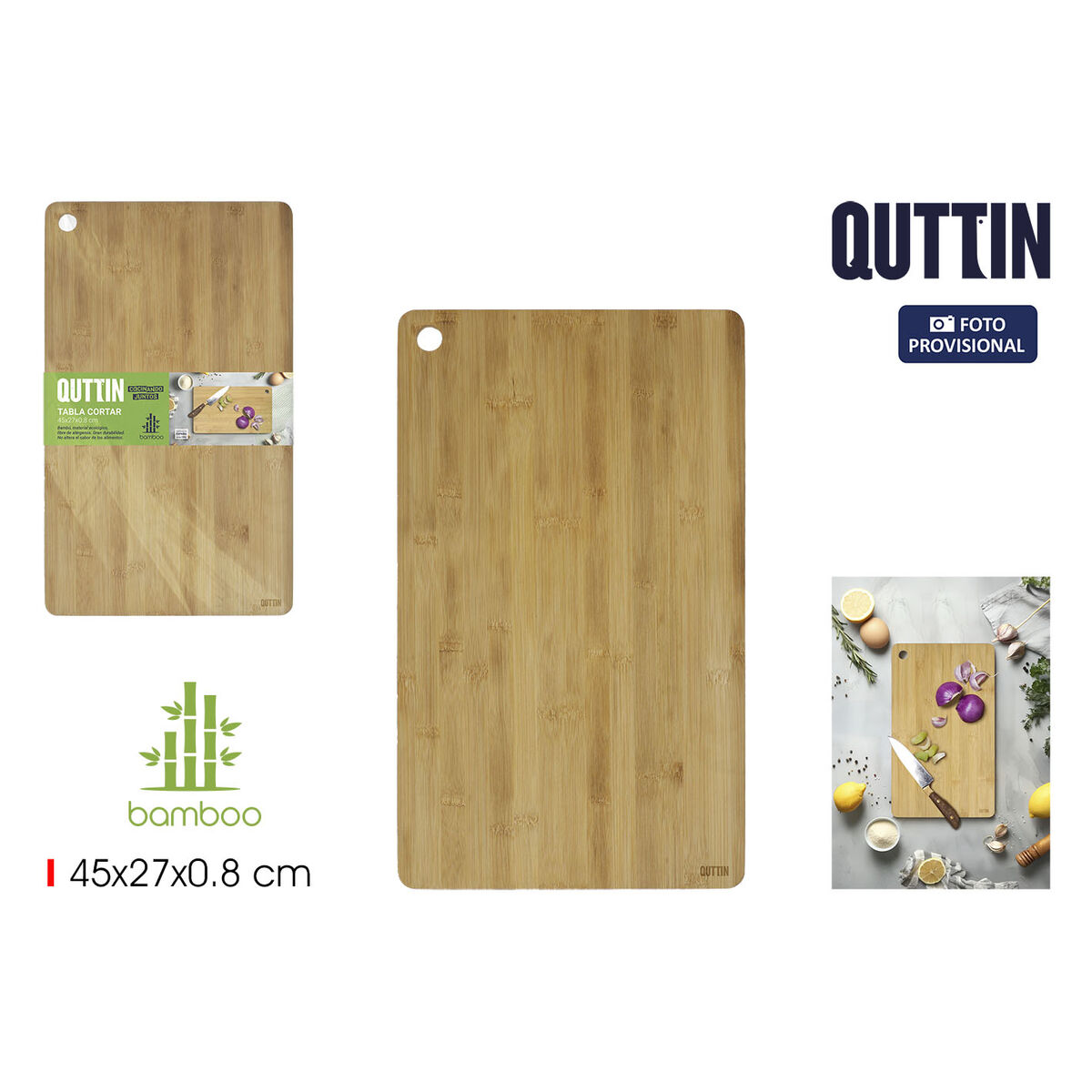 Skärbräda Quttin Brun 45 x 27 x 0,8 cm (12 antal) - 2