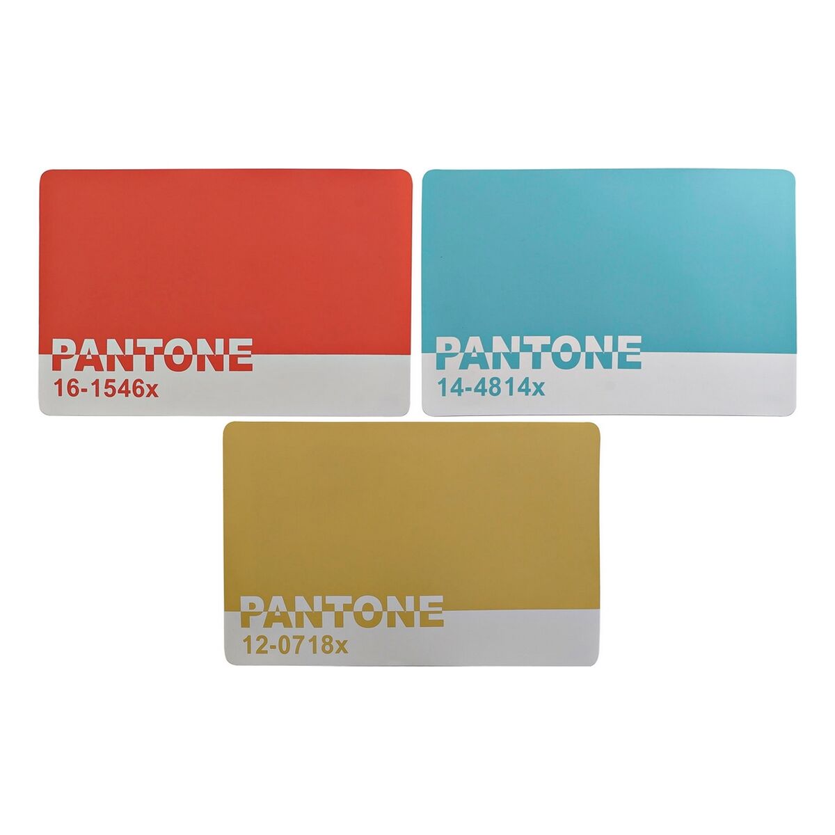 Underlägg DKD Home Decor Pantone Blå Röd Gyllene Gummi 43,5 x 28,5 x 0,5 cm 3 Delar