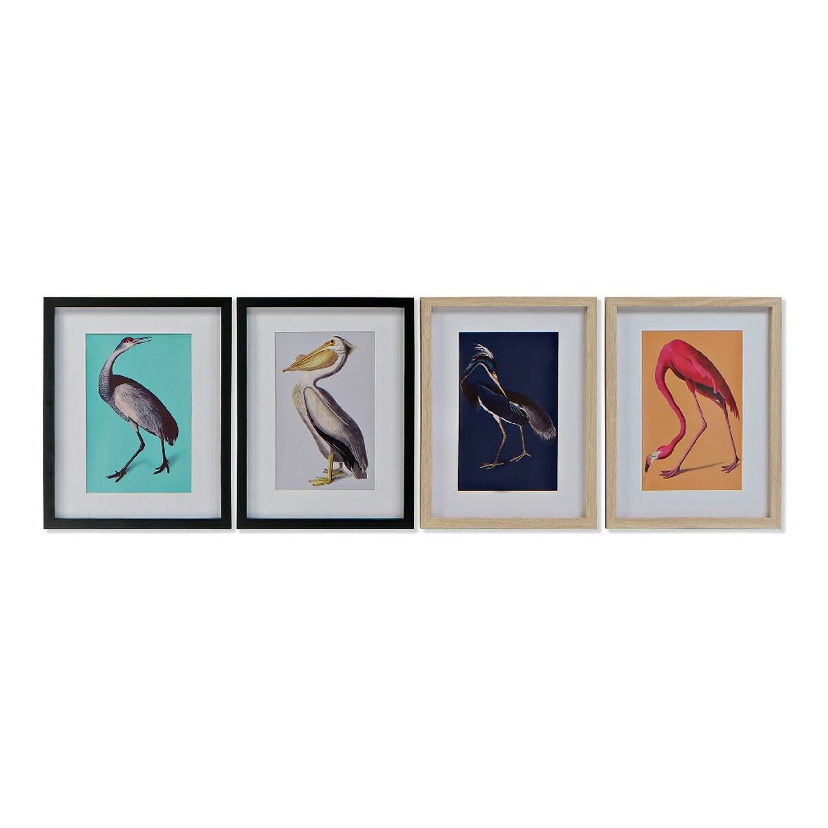 Tavla DKD Home Decor polystyren 35 x 2 x 45 cm Fåglar (4 Delar)