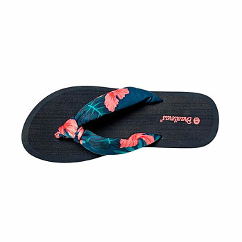 Strandtofflor för kvinnor Brasileras Hibiscus Nudo Fuchsia Svart