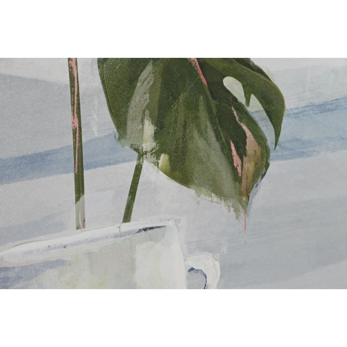 Kanvas Home ESPRIT Blå Vit Grön Skandinavisk Växt 80 x 3,5 x 120 cm (2 antal) - 2