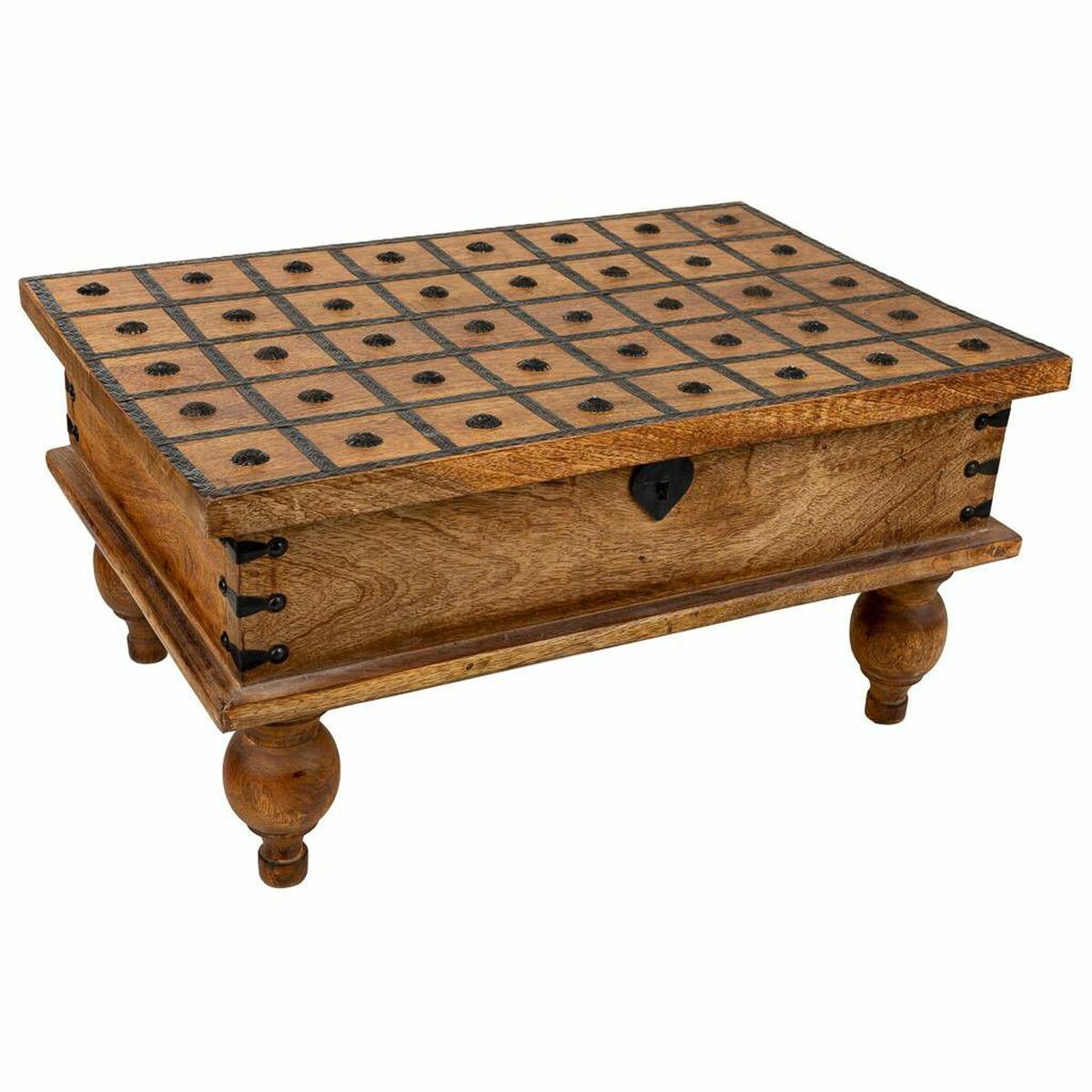 Koffert Alexandra House Living Brun Metall Mangoträ 40 x 30 x 60 cm Traditionell stil