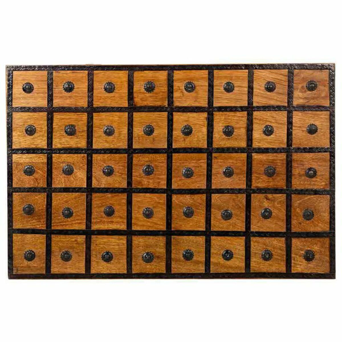 Koffert Alexandra House Living Brun Metall Mangoträ 40 x 30 x 60 cm Traditionell stil - 4