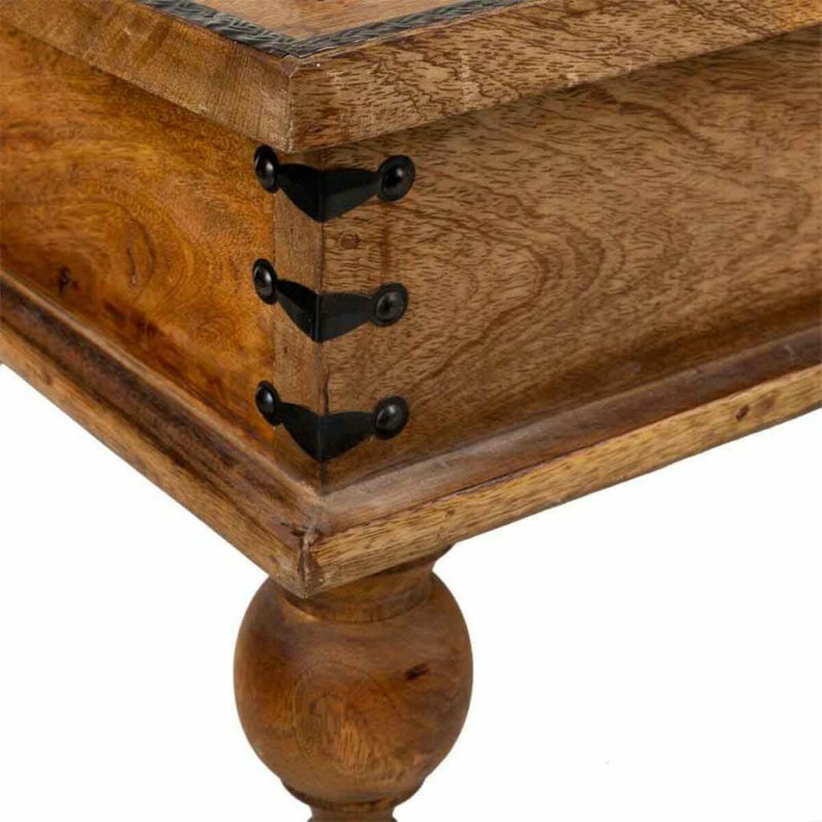 Koffert Alexandra House Living Brun Metall Mangoträ 40 x 30 x 60 cm Traditionell stil - 5