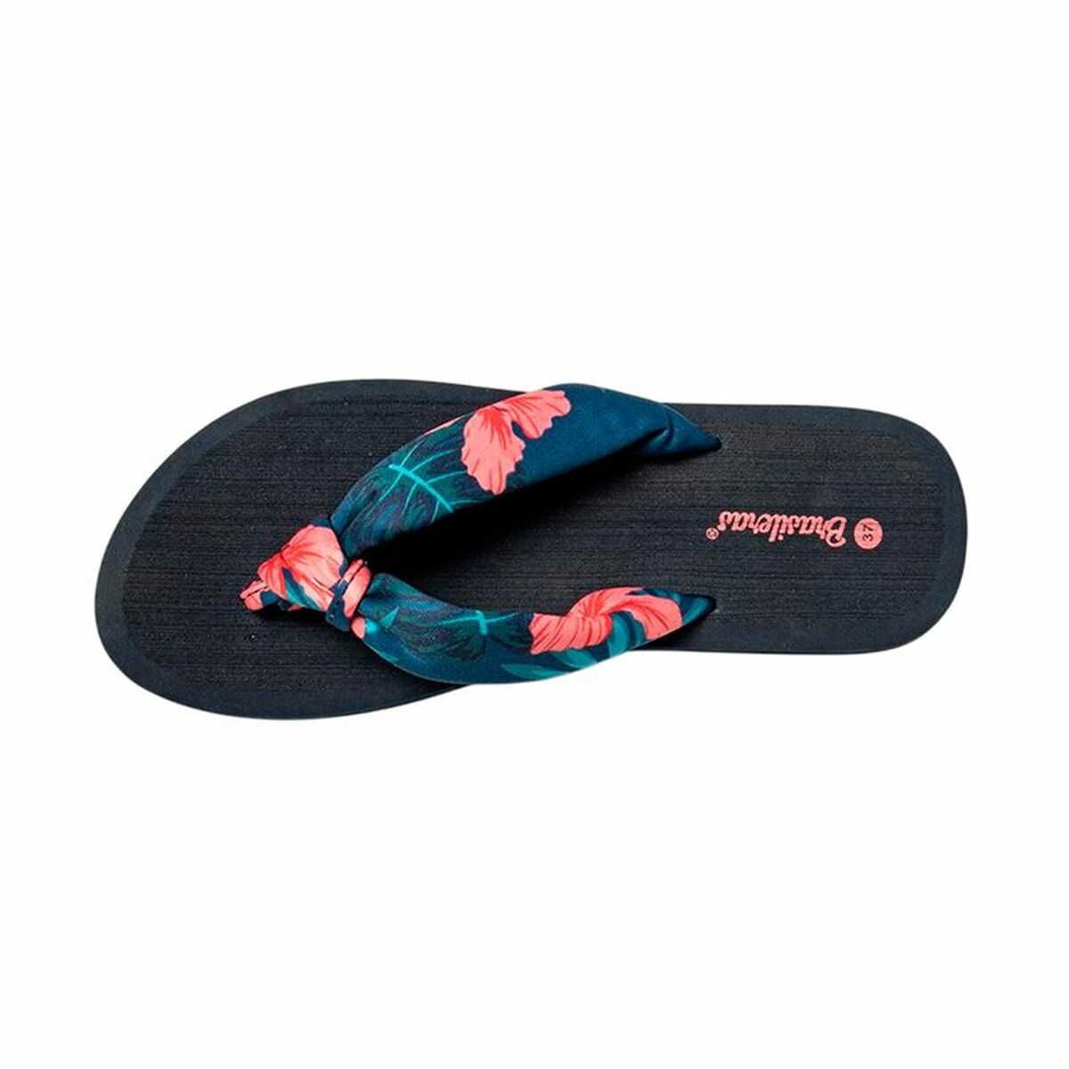 Strandtofflor för kvinnor Brasileras Hibiscus Nudo Fuchsia Svart