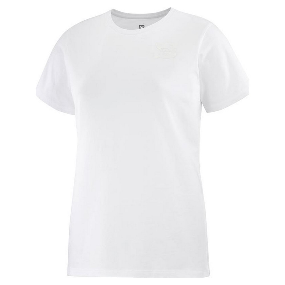 T-shirt med kortärm Dam Salomon Small Logo Vit