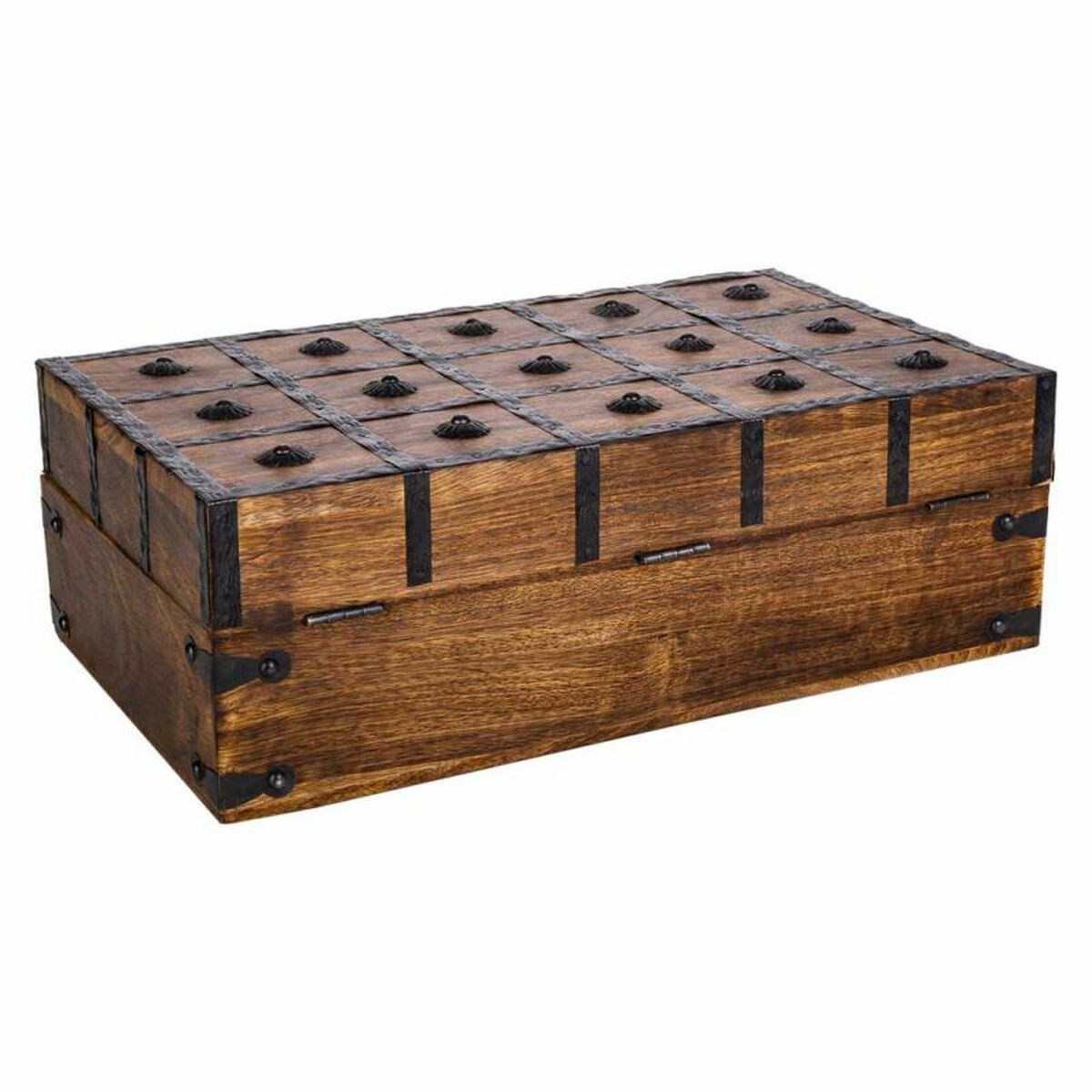 Koffert Alexandra House Living Brun Metall Mangoträ 20 x 12 x 38 cm Traditionell stil - 5