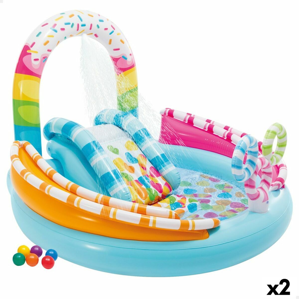 Uppblåsbar plaskpool för barn Intex Godis 165 L 170 x 122 x 168 cm (2 antal) - 8