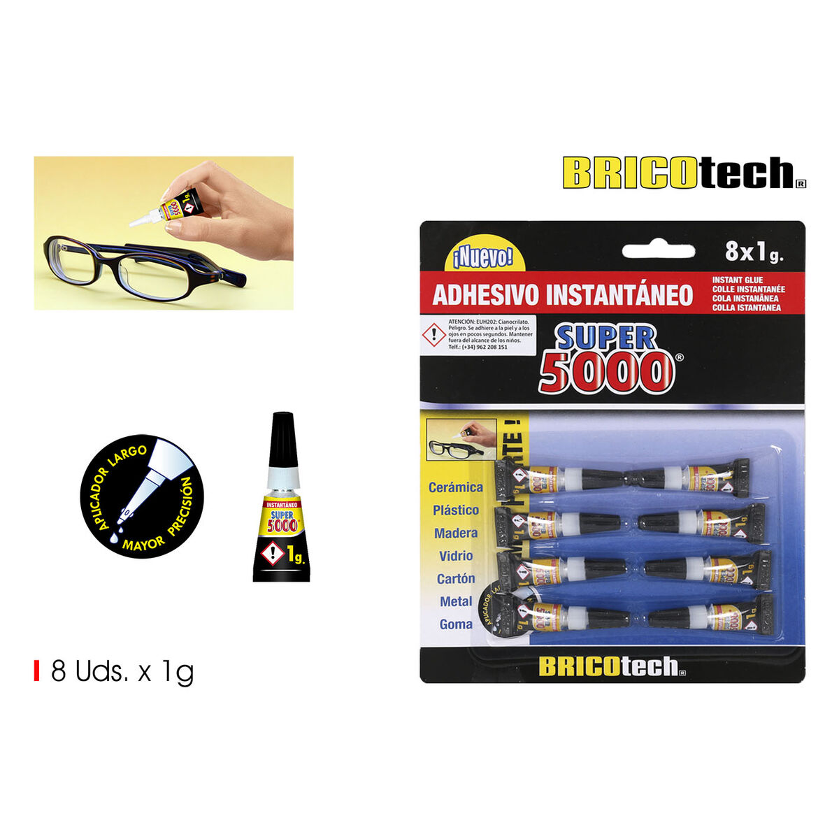 Omedelbar vidhäftning Bricotech Super 5000 1 g (36 antal) - 3