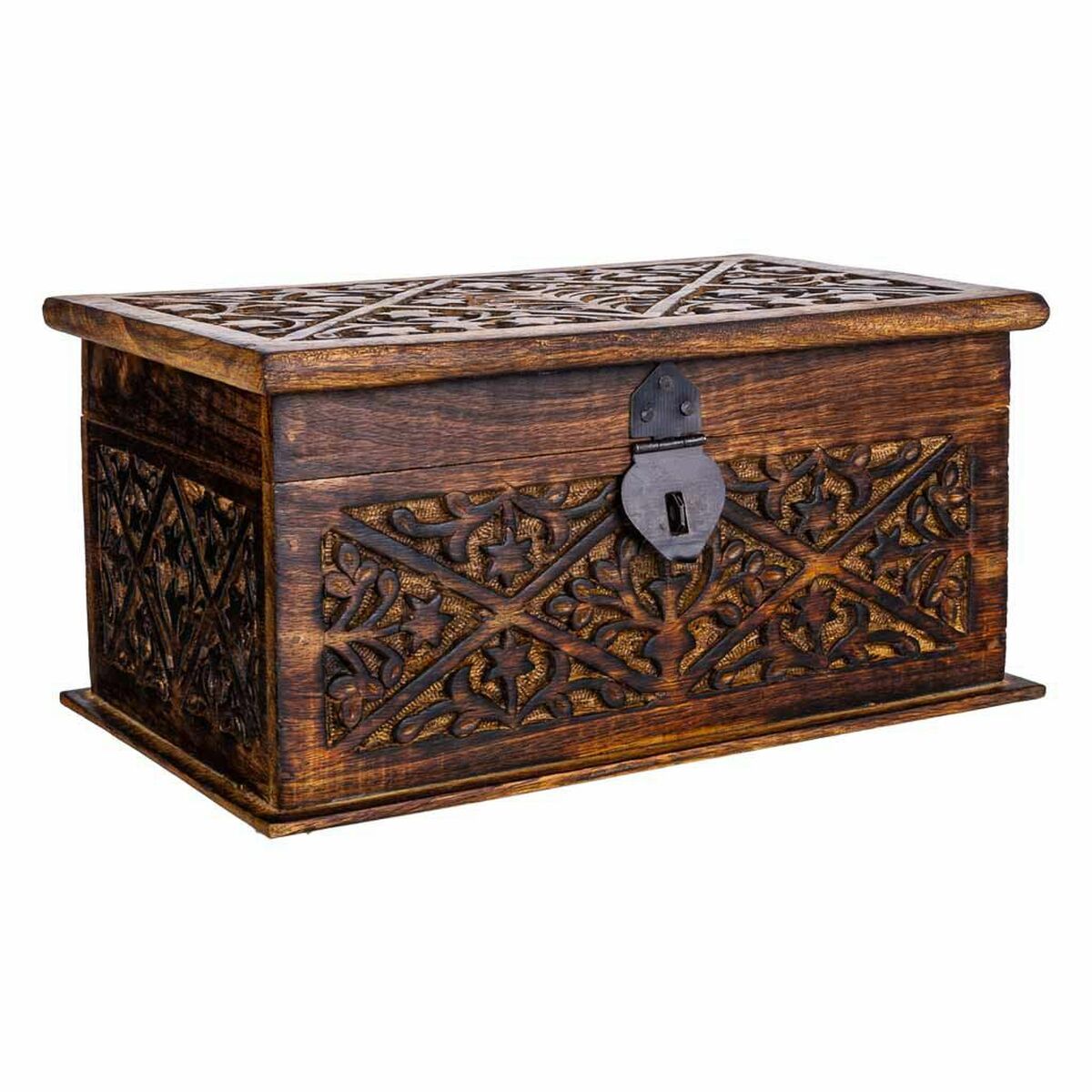 Koffert Alexandra House Living Brun Mangoträ 15 x 15 x 26 cm Traditionell stil