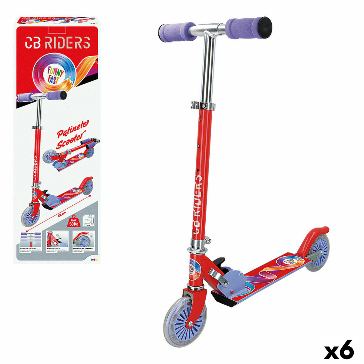 Sparkcykel Colorbaby Röd 6 antal - 6