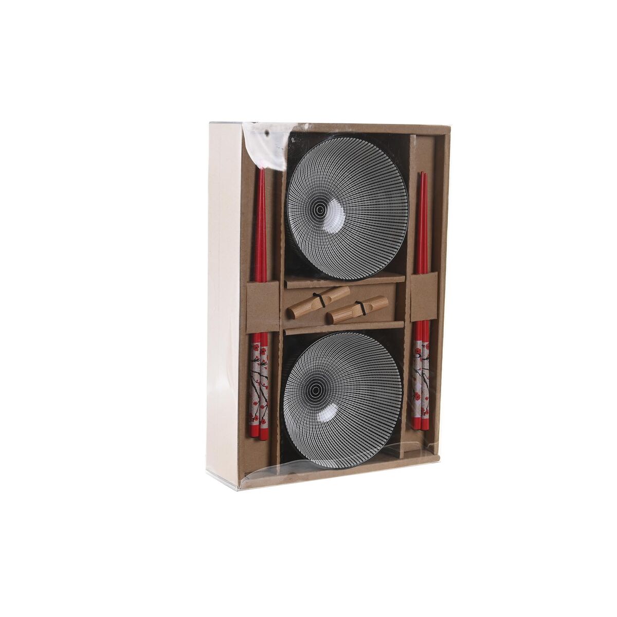 Sushiset DKD Home Decor 30 x 21 x 7 cm Svart Stengods Orientalisk (6 Delar) - 6
