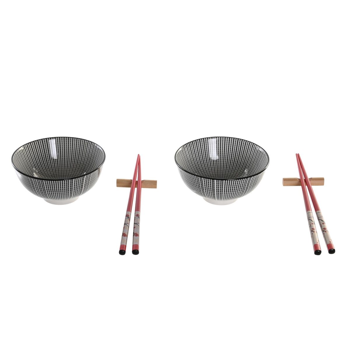 Sushiset DKD Home Decor 30 x 21 x 7 cm Svart Stengods Orientalisk (6 Delar)