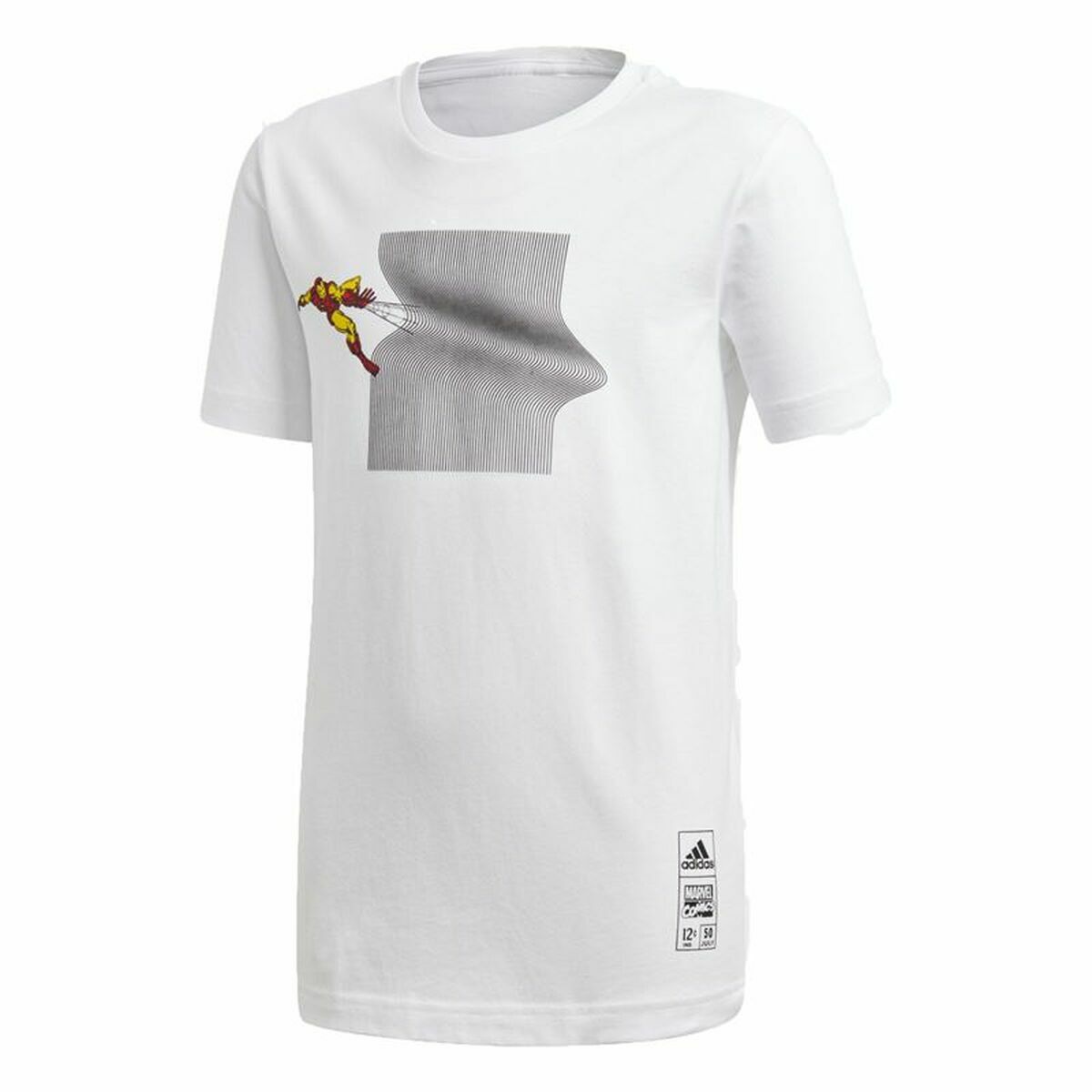 T-shirt med kortärm Barn Adidas Sportswear Iron Man Graphic Vit - 7