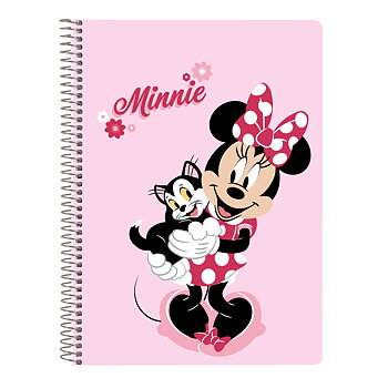 Bok med ringar Minnie Mouse Naive Rosa 80 Blad