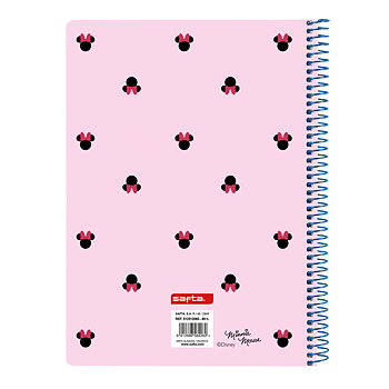 Bok med ringar Minnie Mouse Naive Rosa 80 Blad