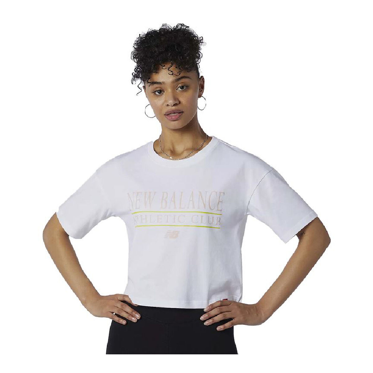 T-shirt med kortärm Dam New Balance Essentials Athletic Club Boxy Vit - 8