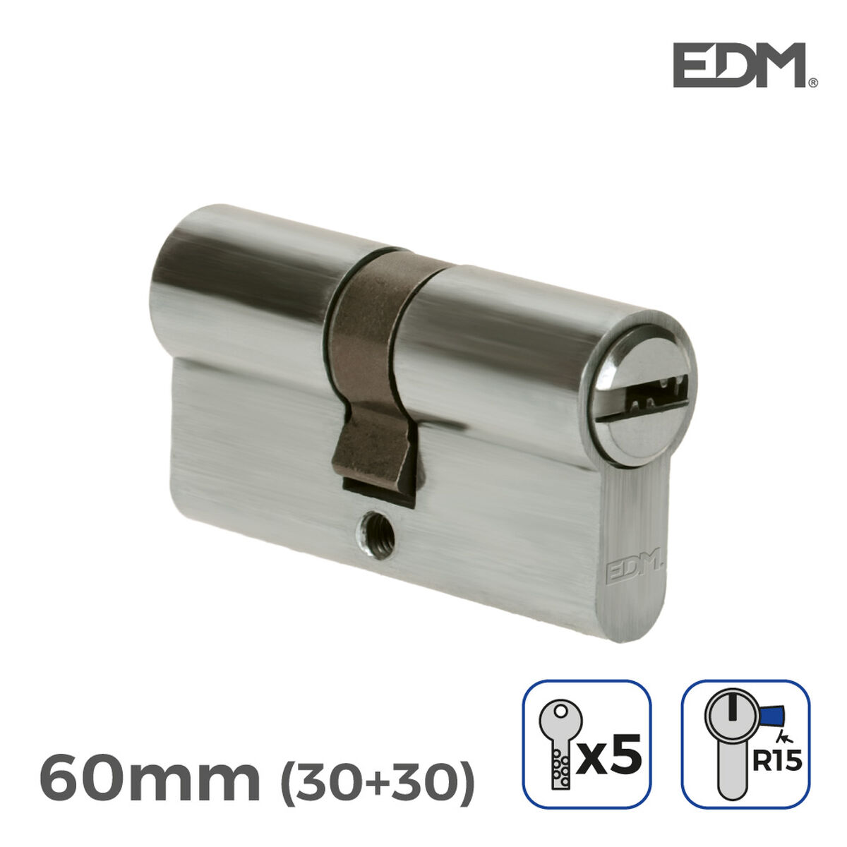 Cylinder EDM 85174 r15 ickel Långt kamlås Europeisk - 3