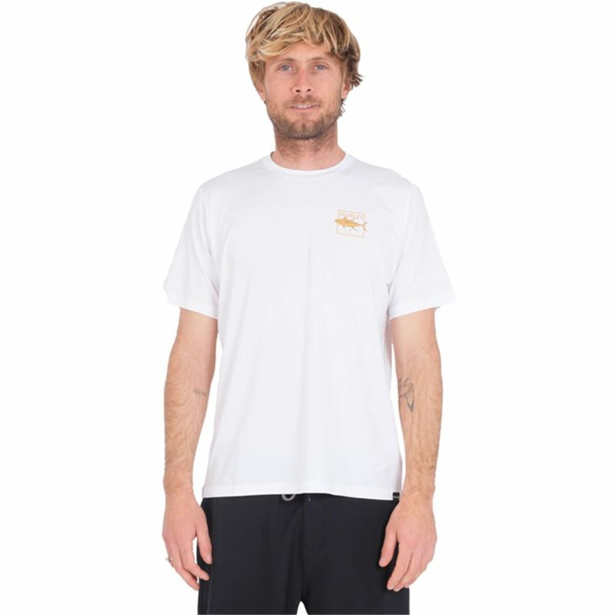 T-shirt med kortärm Herr Hurley Toro Hybrid UPF Vit