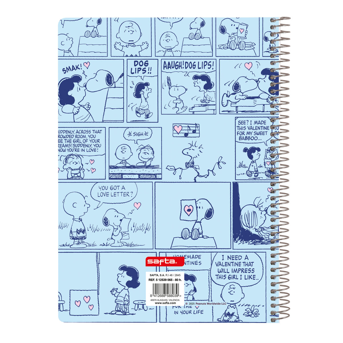 Anteckningsbok Snoopy Love Blå A5 80 Blad - 2