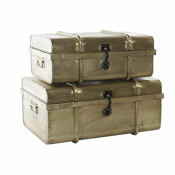Koffert DKD Home Decor Metall (68 x 42 x 31 cm) (58 x 35.5 x 25 cm) (2 pcs)