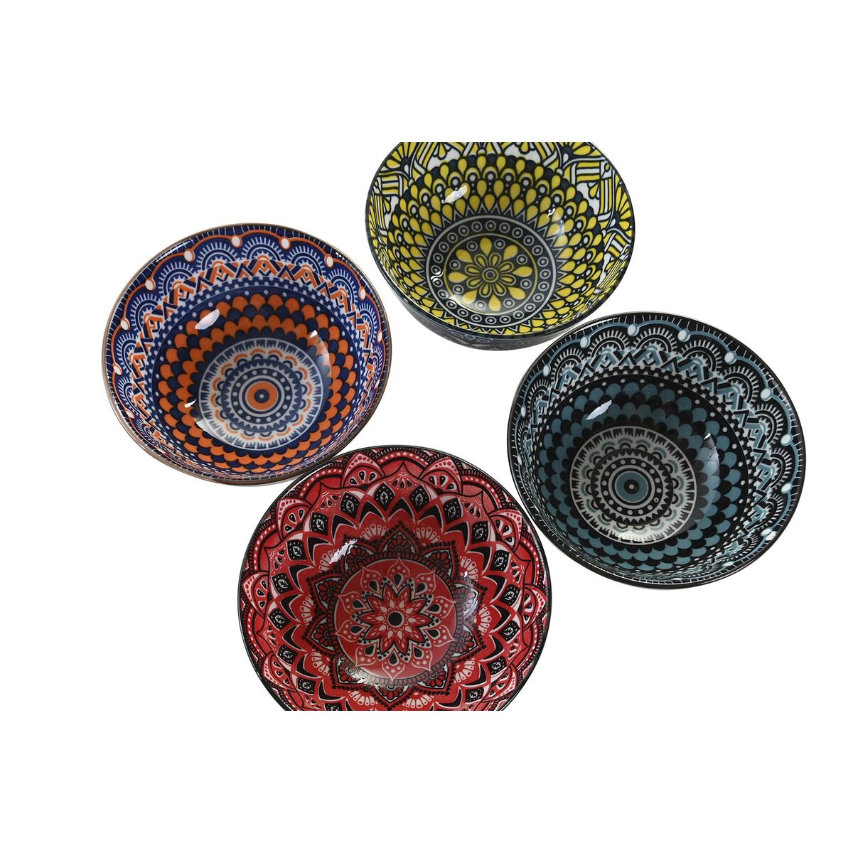 Sushiset DKD Home Decor Multicolour Bambu Stengods Mandala Orientalisk 34 x 34 x 6,5 cm (12 Delar) - 11