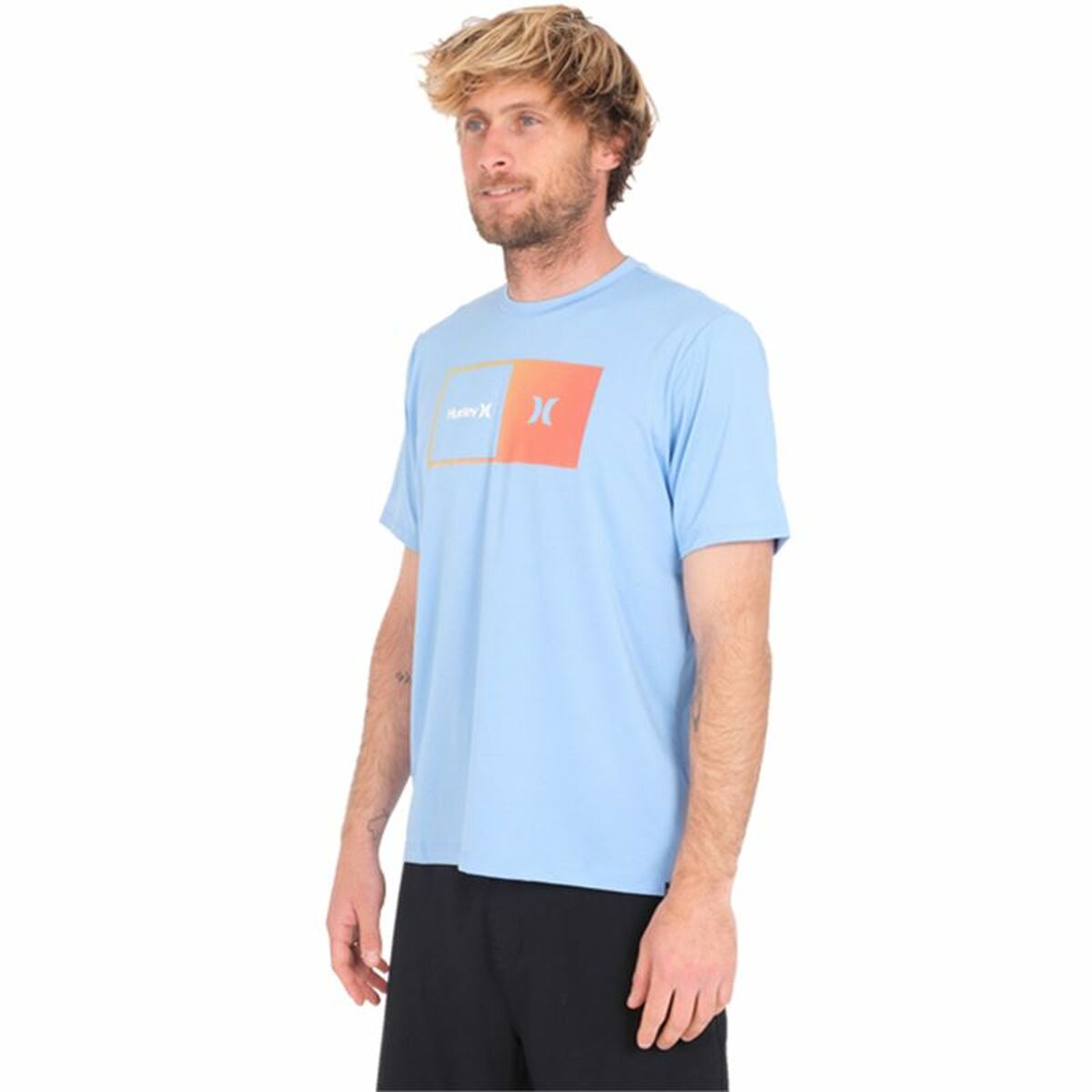 T-shirt med kortärm Herr Hurley Halfer Gradient UPF Blå - 9