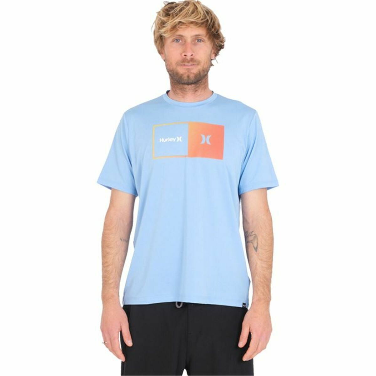 T-shirt med kortärm Herr Hurley Halfer Gradient UPF Blå