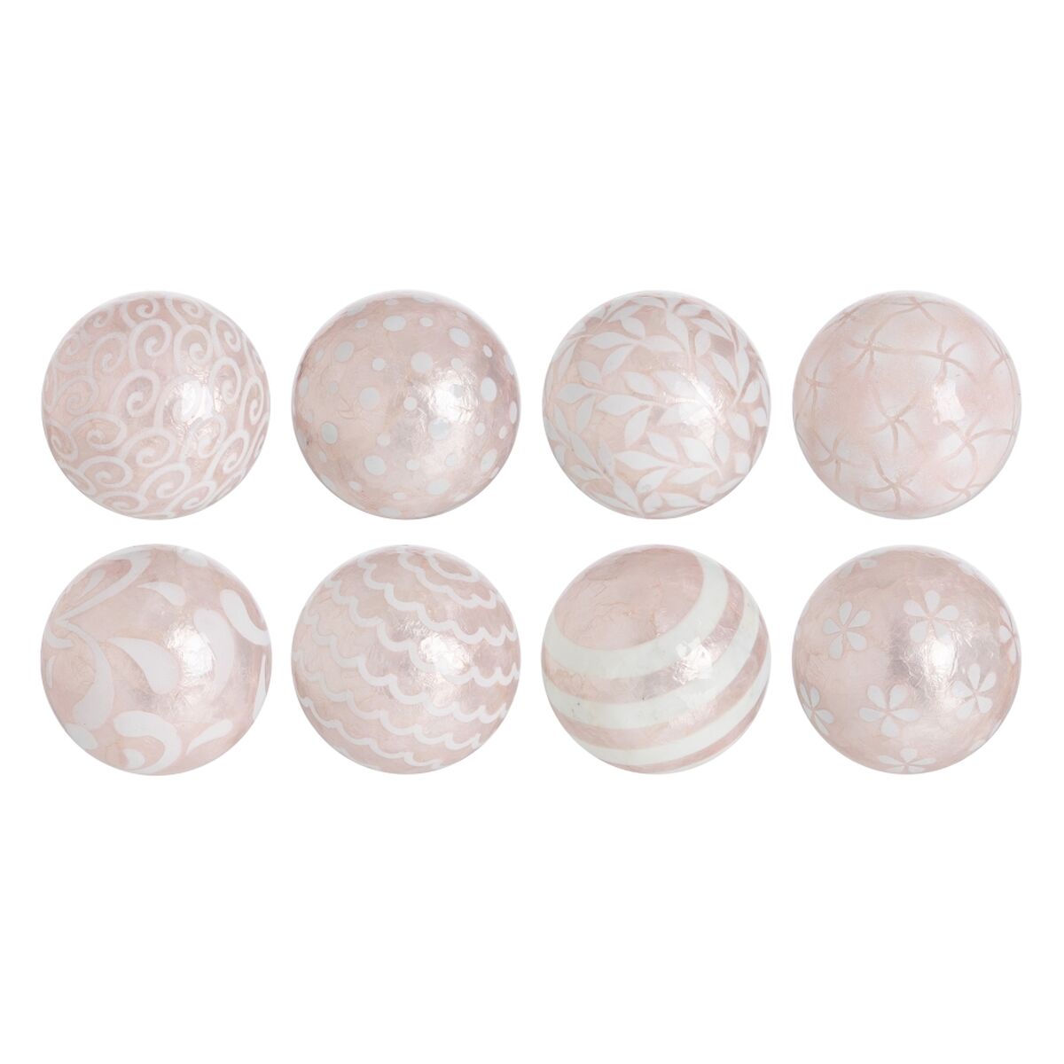 Bollar CAPIZ Dekoration Rosa 10 x 10 x 10 cm (8 antal)