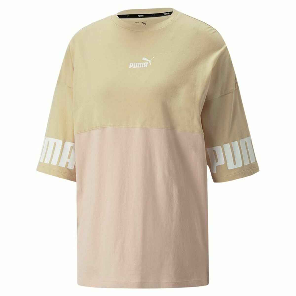 T-shirt med kortärm Dam Puma Colorblock Beige - 2