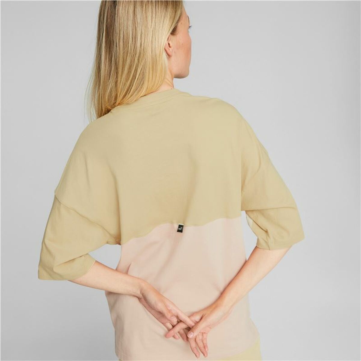 T-shirt med kortärm Dam Puma Colorblock Beige - 4