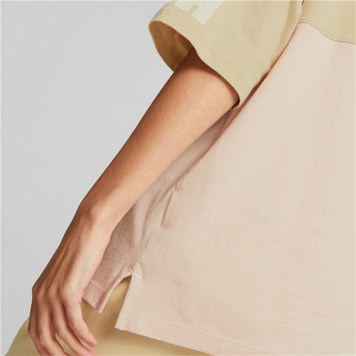 T-shirt med kortärm Dam Puma Colorblock Beige - 5
