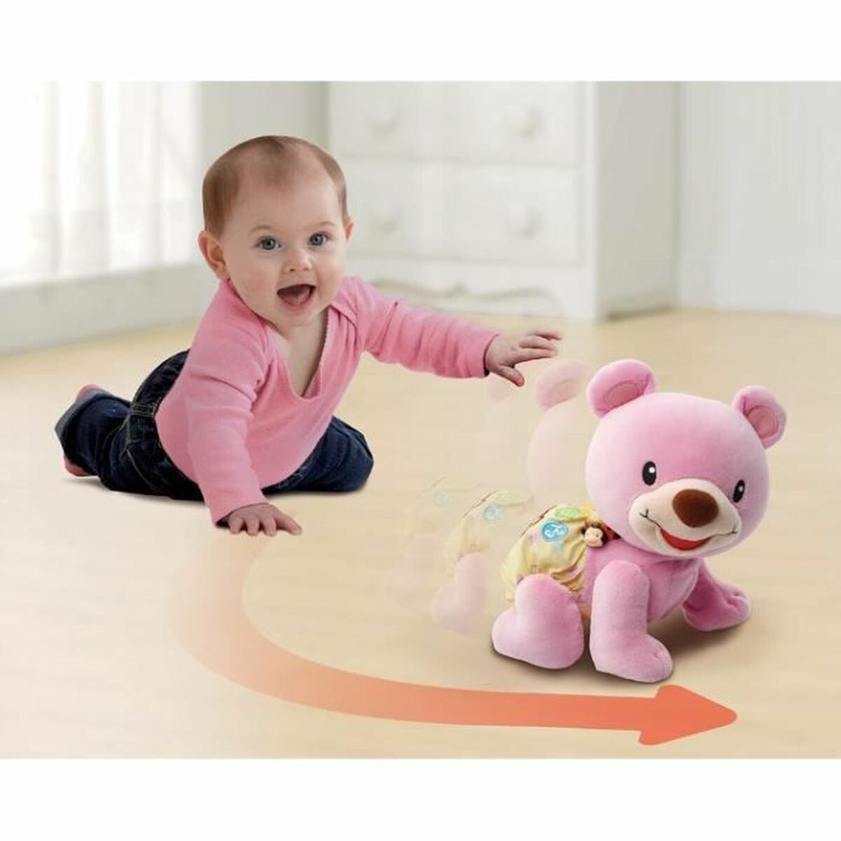 Mjukisleksak Vtech Baby Bear, 1,2,3 Follow Me Musik Rosa - 6