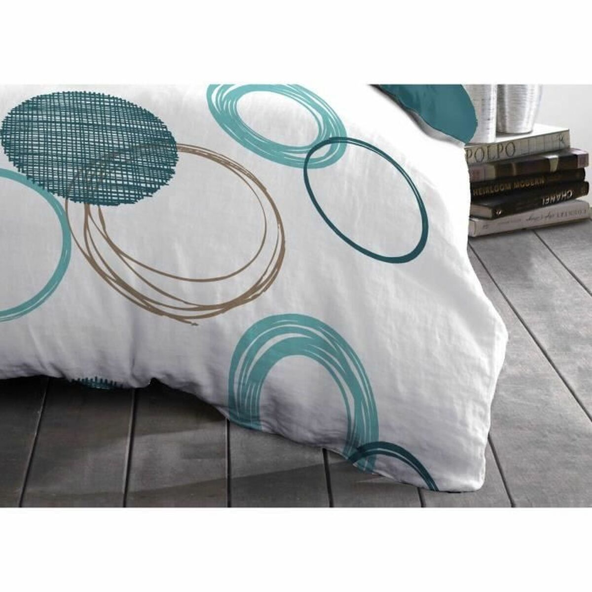 Täckslagsset HOME LINGE PASSION Vit Grön 240 x 260 cm Cirklar - 3