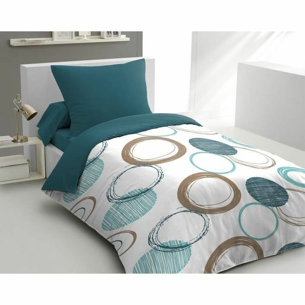 Täckslagsset HOME LINGE PASSION Grön 140 x 200 cm Cirklar - 4