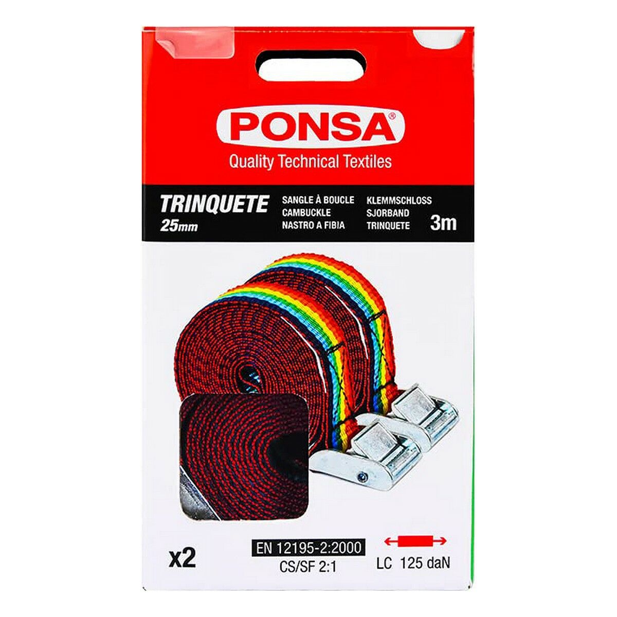 Spärrhake Ponsa 027,048,025,920 Multicolour 25 mm x 3 m 2 antal - 8
