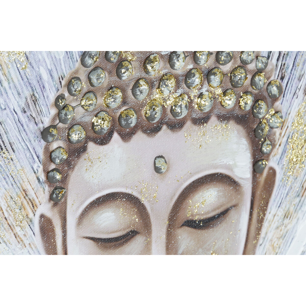Kanvas Home ESPRIT Vit Brun Beige Gyllene Buddha Orientalisk 70 x 3 x 100 cm (2 antal) - 3