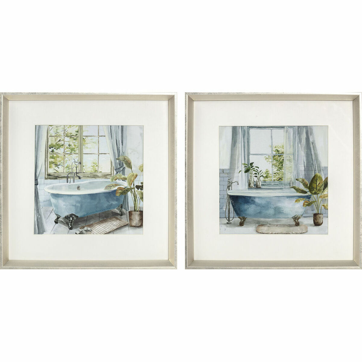 Tavla DKD Home Decor Glas Trä MDF 32 x 2,5 x 32 cm 32 x 2,3 x 32 cm