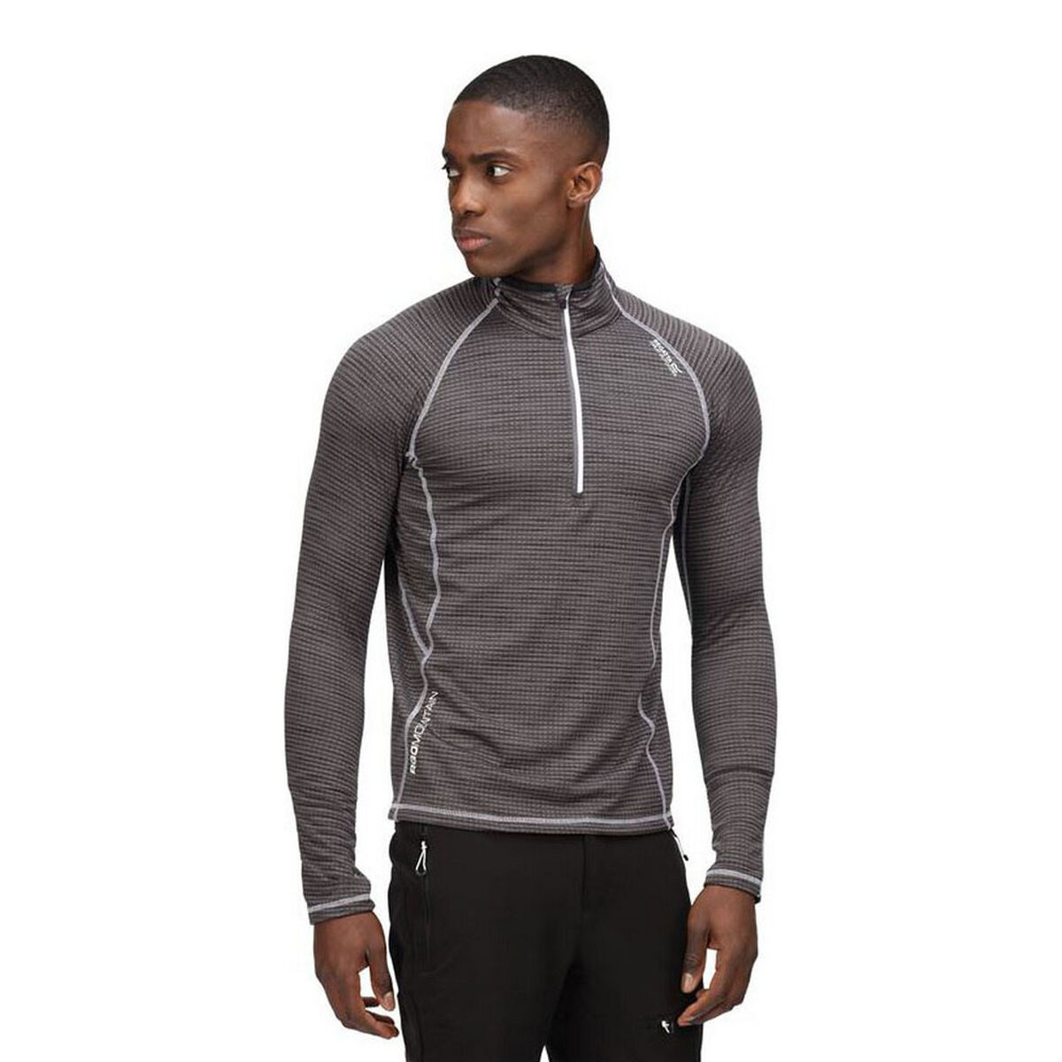T-shirt med kortärm Herr Regatta Yonder Half-Zip Svart Mörkgrå - 8