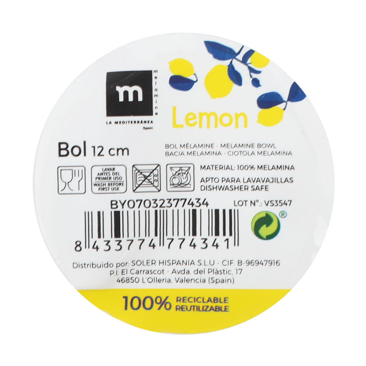 Snacksskål La Mediterránea Citron 12 cm (24 antal) - 3