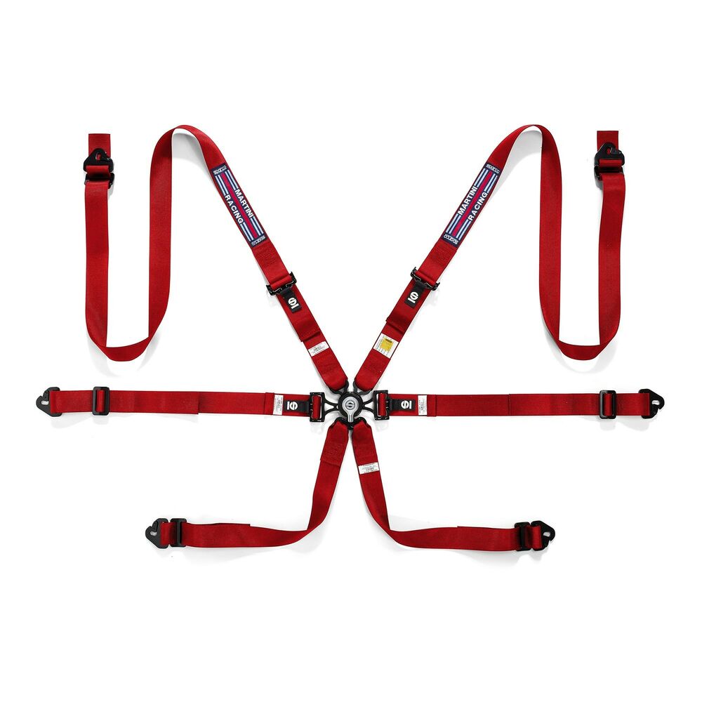 Harness with 6 fastening points Sparco Martini Racing Röd 2"