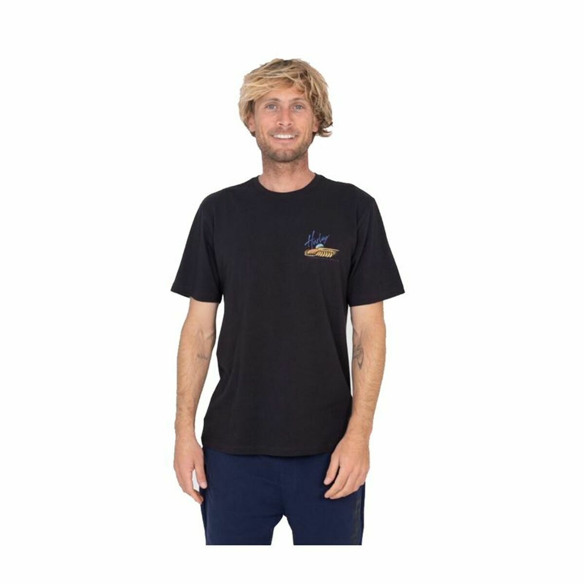 T-shirt med kortärm Herr Hurley Everday Big Kat Svart