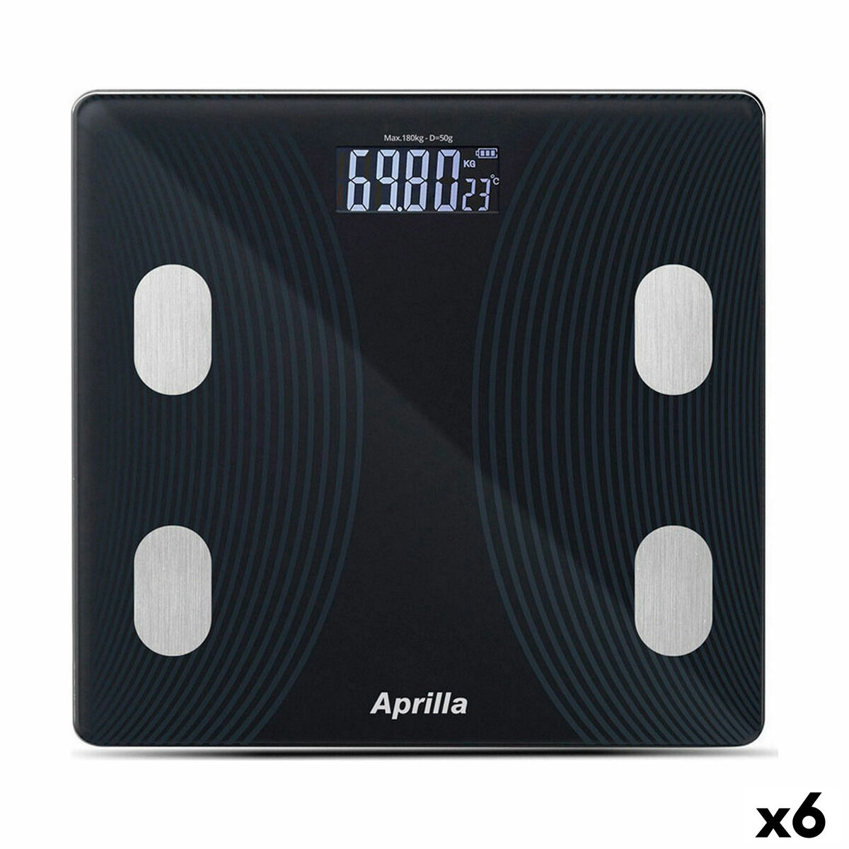 Bluetooth digitalvåg Aprilla 26 x 26 x 2 cm (6 antal)