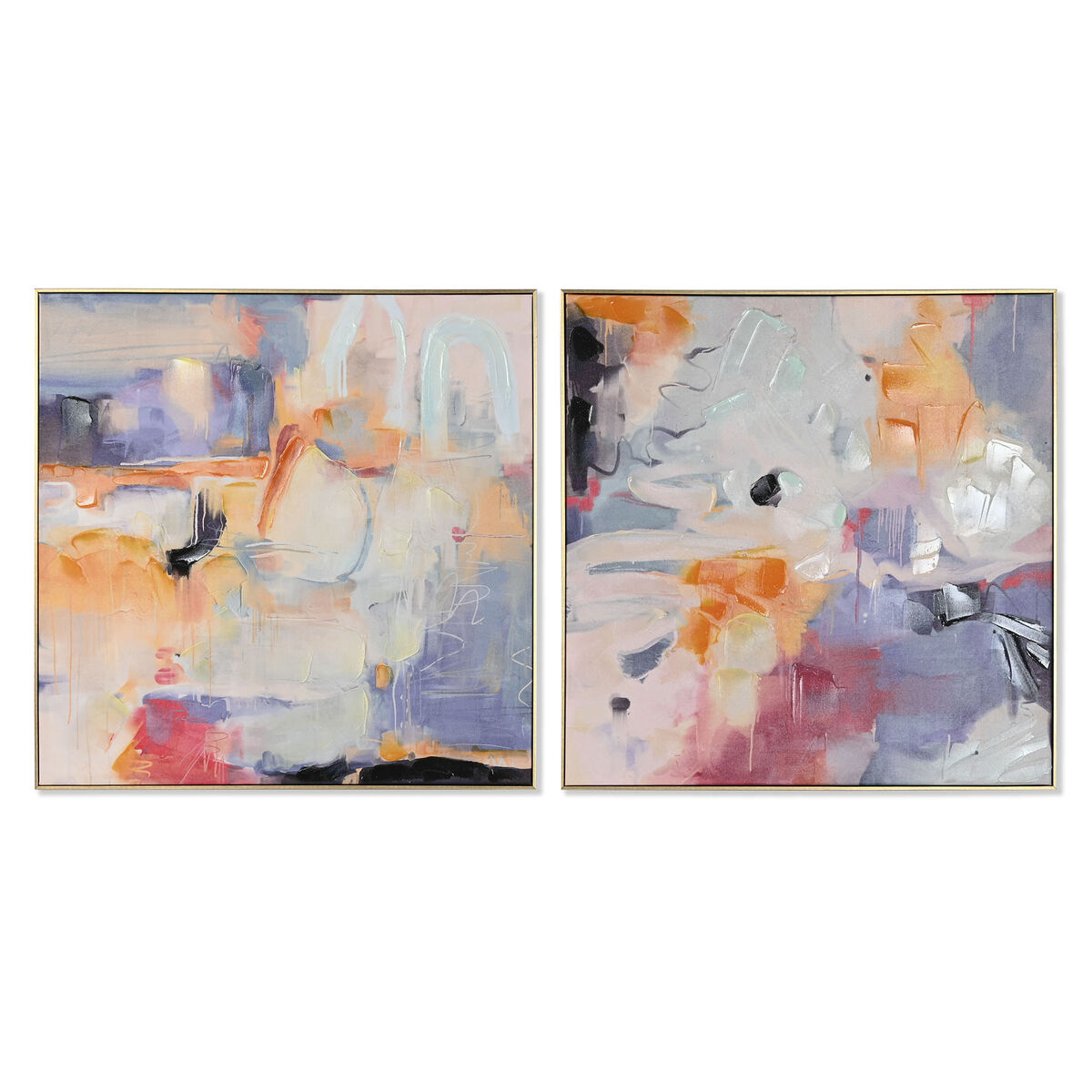 Tavla Home ESPRIT Abstrakt Modern 80 x 3,5 x 80 cm (2 antal)