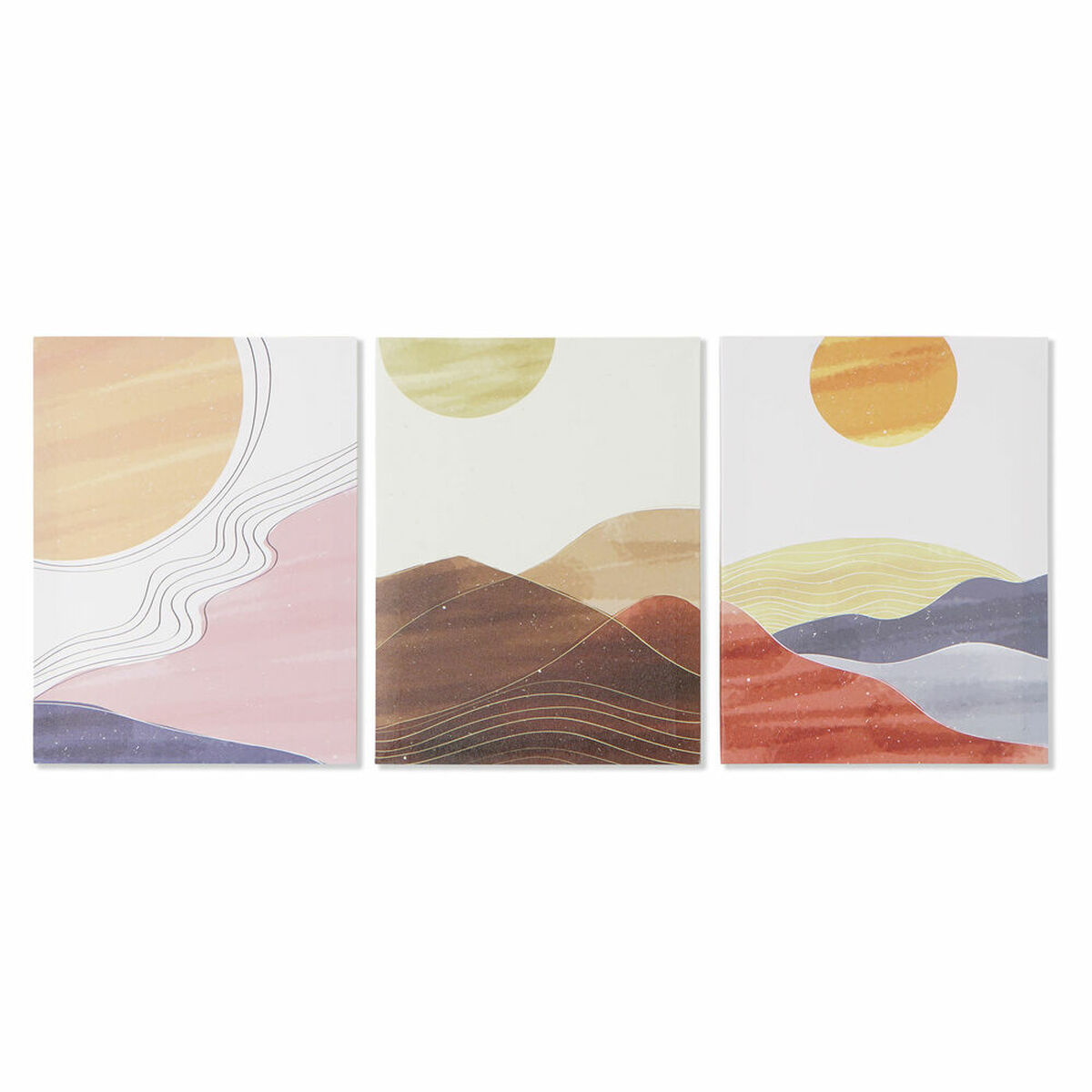 Kanvas DKD Home Decor Kanvas Trä MDF 30 x 1,8 x 40 cm (3 Delar)